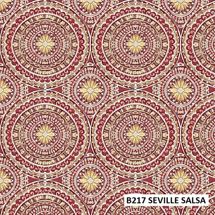 FABRIC CLOSE-UP OF CUSHION COLOR B217 - SEVILLE SALSA
