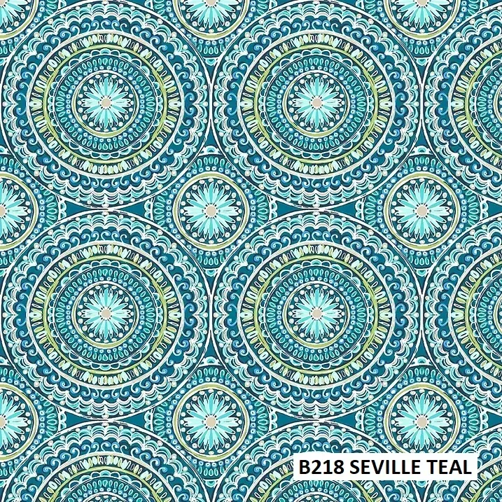 FABRIC CLOSE-UP OF CUSHION COLOR B218 - SEVILLE TEAL