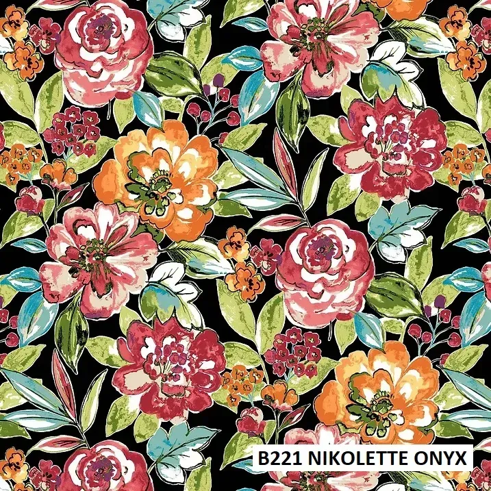 FABRIC CLOSE-UP OF CUSHION COLOR B221 - NIKOLETTE ONYX