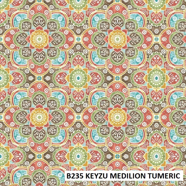 FABRIC CLOSE-UP OF CUSHION COLOR B235 - KEYZU MEDILION TUMERIC