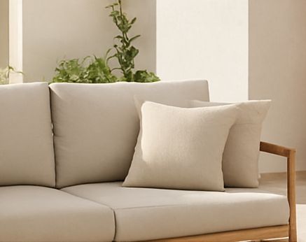 Replacement cushions with fill insert and new covers are included.