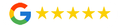 Google logo with five gold stars, indicating a five-star rating.