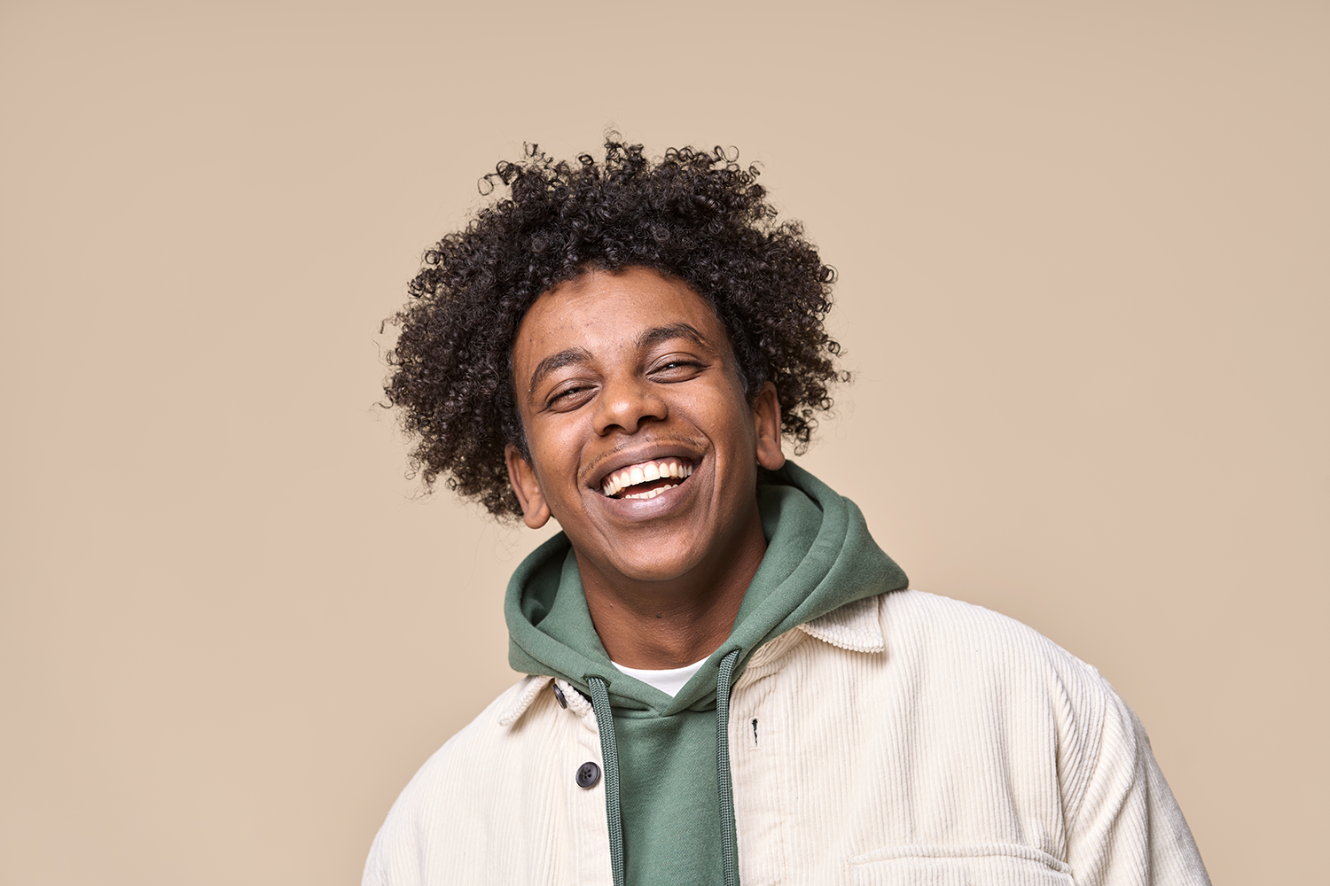 man and women smiling together with white teeth