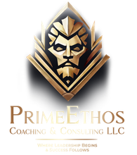 A logo for primeethos coaching and consulting llc