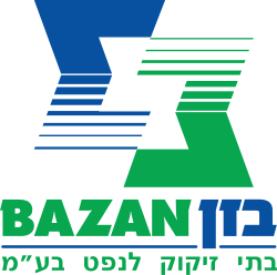 לוגו כחול וירוק של בזן בעברית