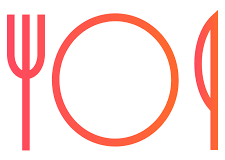 לוגו למסעדה עם מזלג וכף.