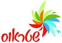 לוגו צבעוני עם פרח במרכזו.