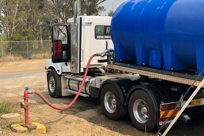 large water tank on truck