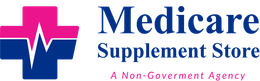 Logo for Medicare Supplement Store, bright pink and navy