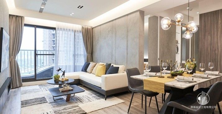 2026台北新成屋裝潢設計案例_原築設計工程_現代簡約風客廳完工照