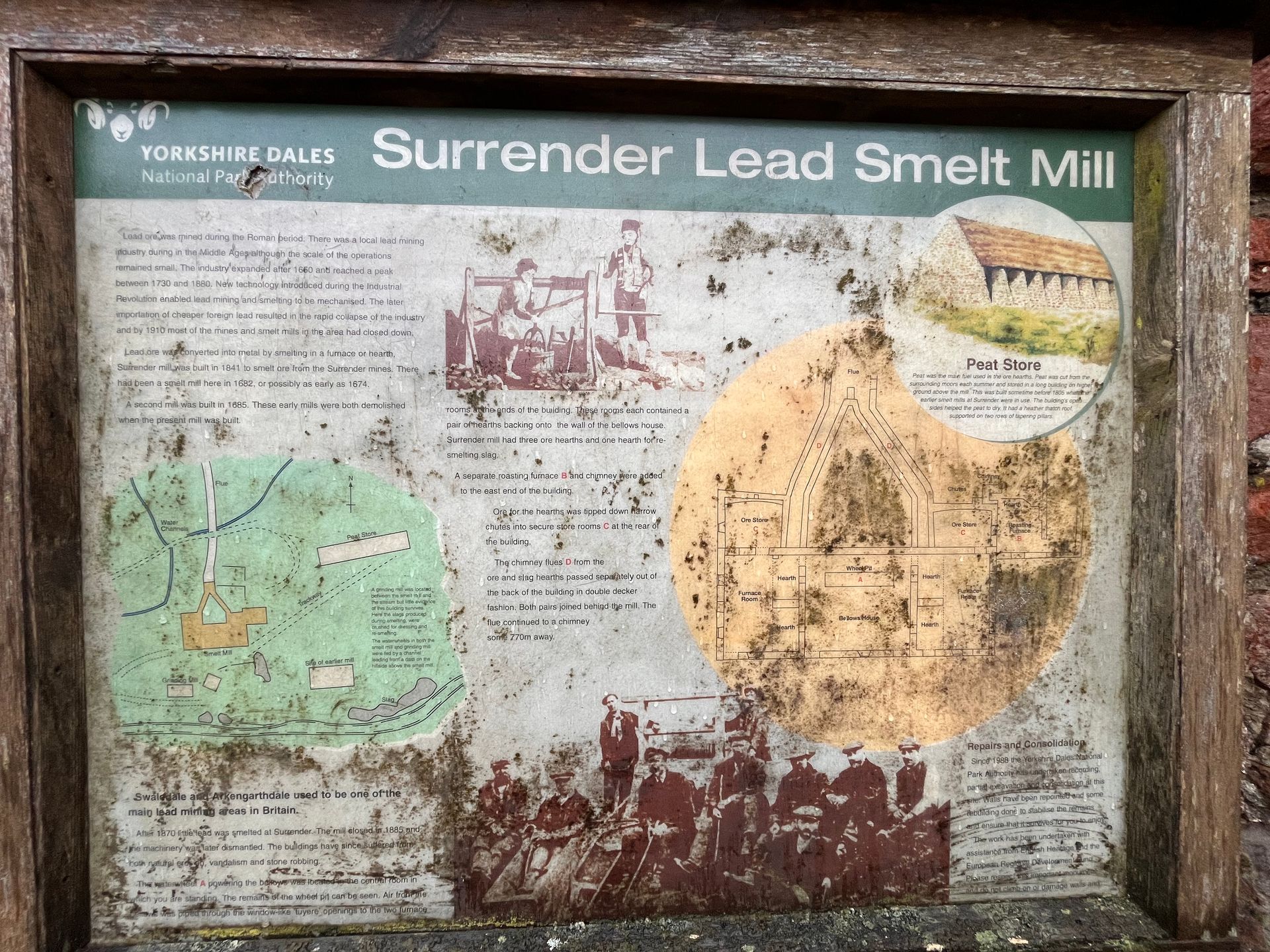 A sign that says surrender lead smelt mill on it