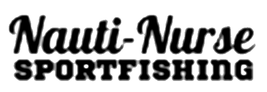A black and white logo for nauti-nurse sportfishing