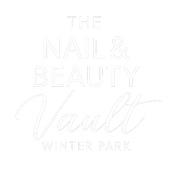 The logo for the nail and beauty vault in winter park.
