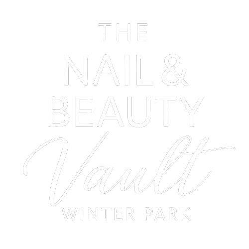 The logo for the nail and beauty vault in winter park.
