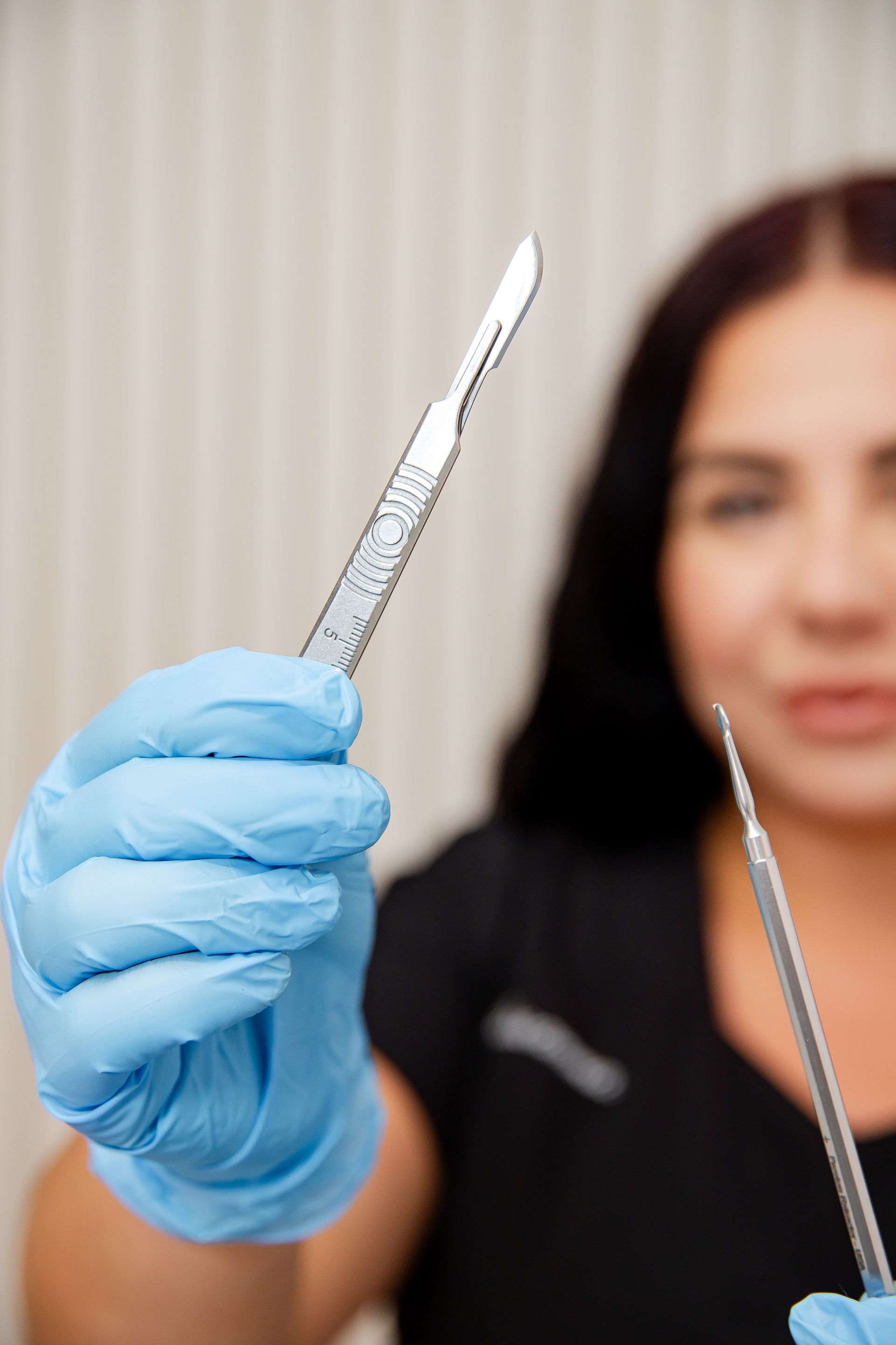 a woman holding tools