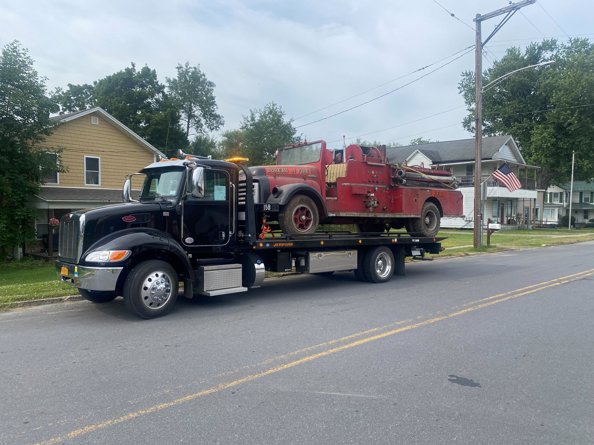 Towing of Red Vehicle — Deposit, NY — Wheeler’s Collision