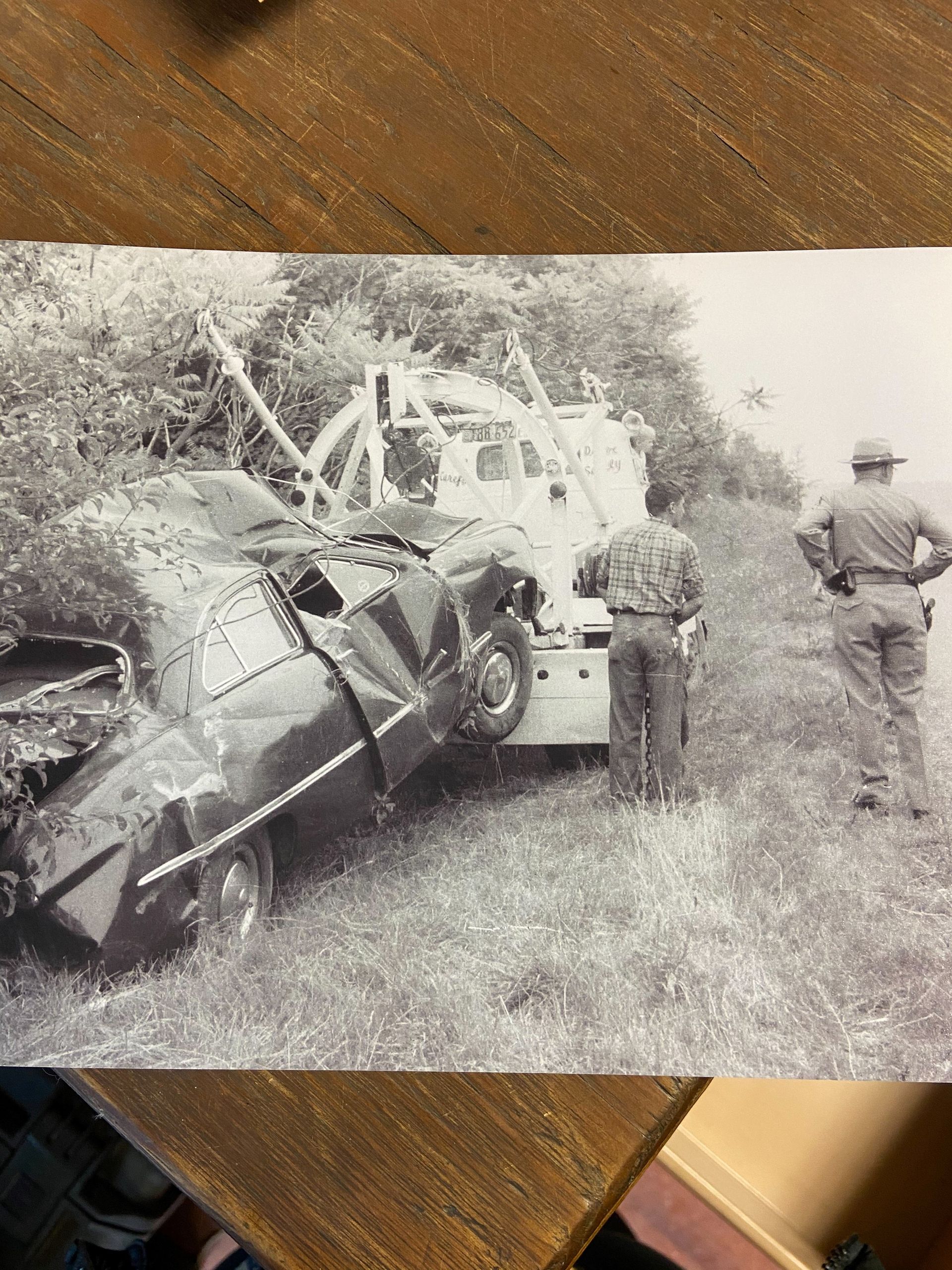Old Photo of Broken Car — Deposit, NY — Wheeler’s Collision