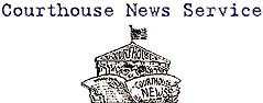 A black and white drawing of the courthouse news service