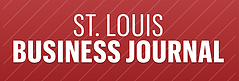 A red background with white text that says st. louis business journal