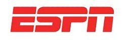 The espn logo is red and white on a white background.