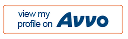 A blue and white sign that says `` view my profile on avvo ''.