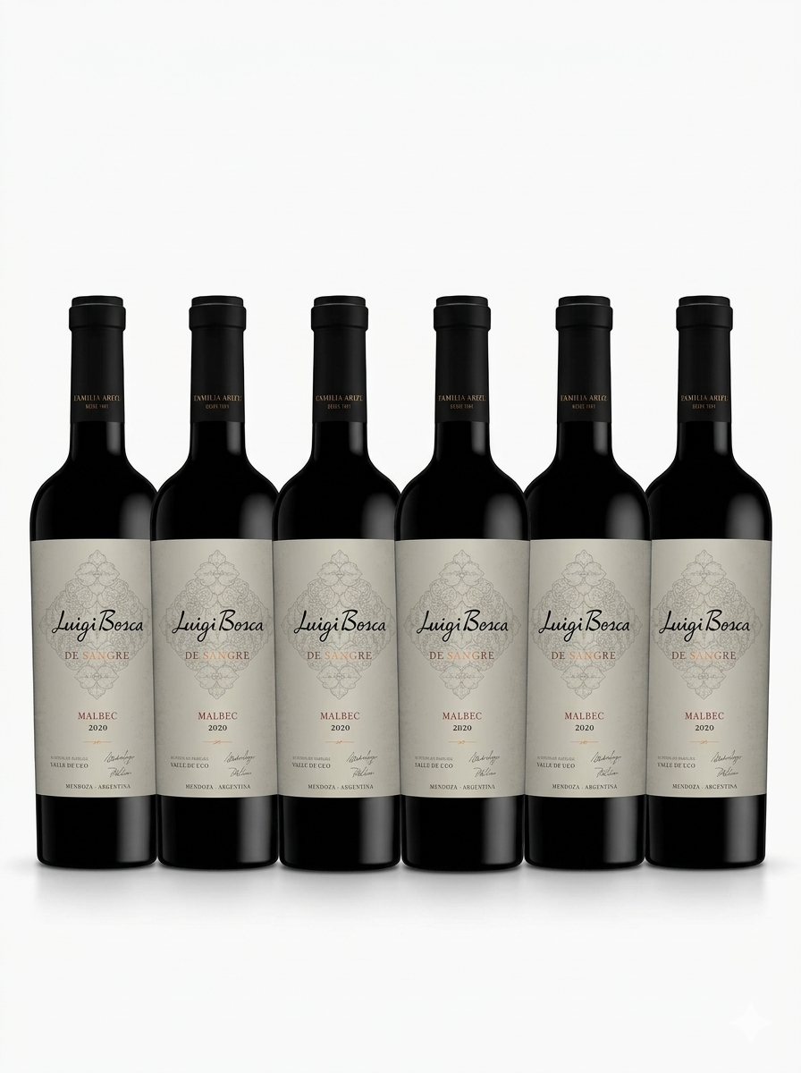 Luigi Bosca De Sangre Malbec Valle de Uco caja x 6 Botellas de 750cc