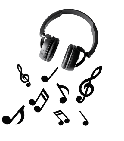 Music And Headphones Background