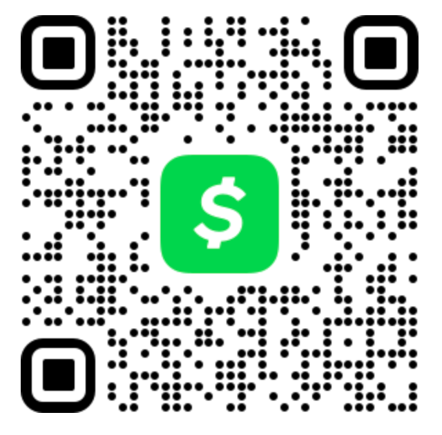 Cash App QR code with green Cash App logo.