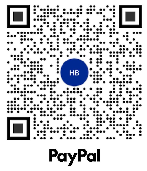 QR code for PayPal, with 