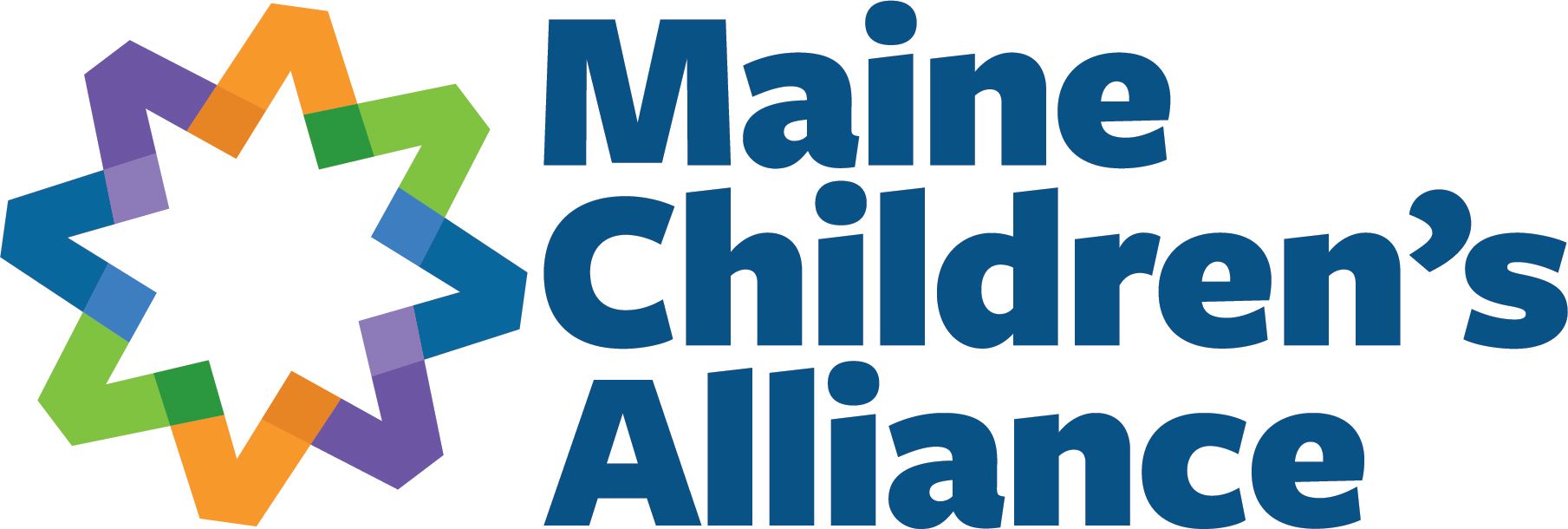 The maine children 's alliance logo has a colorful star on it.