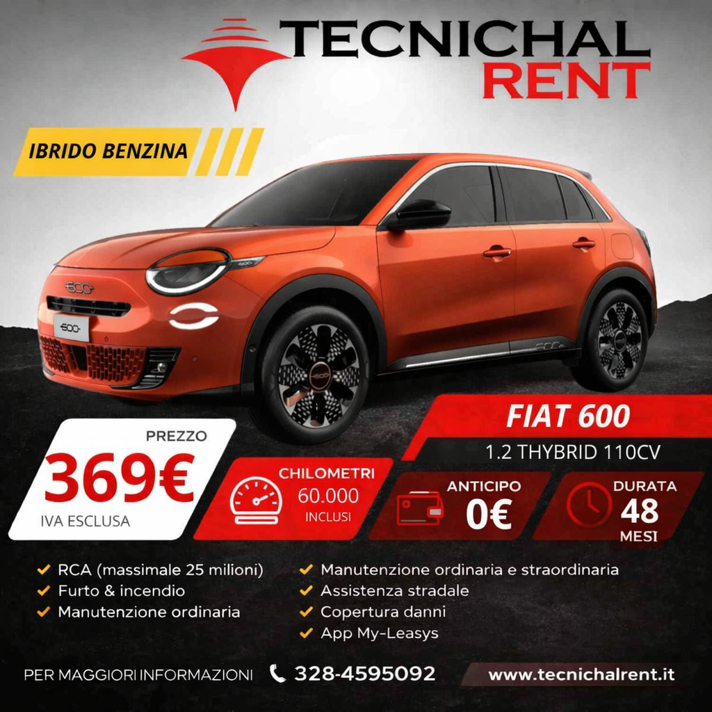 NUOVA Fiat 600 1.2 Turbo Hybrid 110 CV