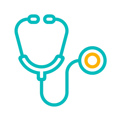 Um ícone de um médico usando chapéu e gravata.