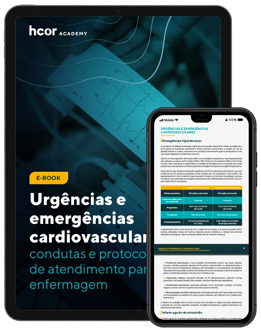 Um tablet e um celular estão um ao lado do outro.