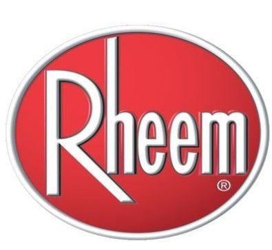 A red circle with the word rheem on it