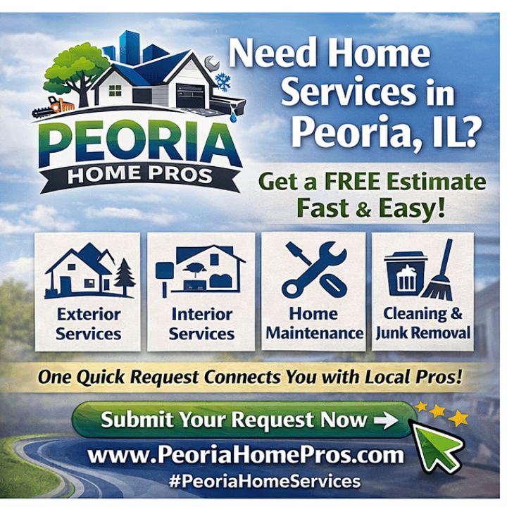 Ad for Peoria Home Pros offering local home services and free estimates at PeoriaHomePros.com.