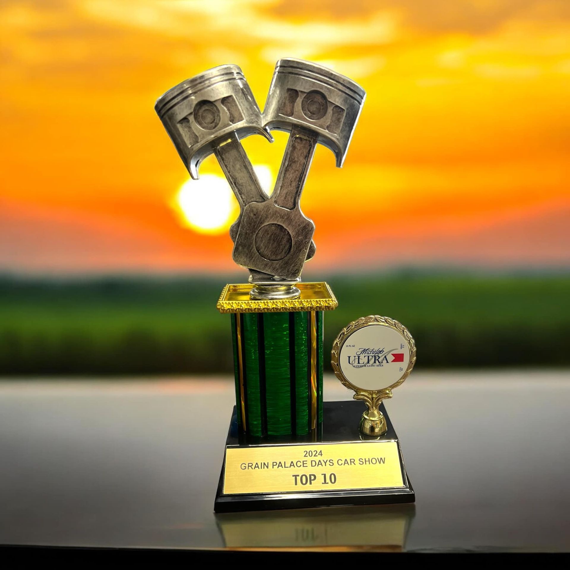 A trophy that says top 30 on it