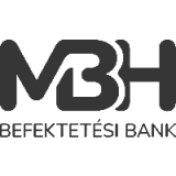 MBH Befektetési Bank logo: dark grey letters MBH with a stylized B, and the bank name below.