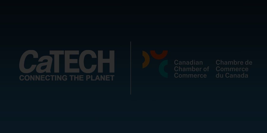 CaTECH and Canadian Chamber of Commerce logos on a dark blue background