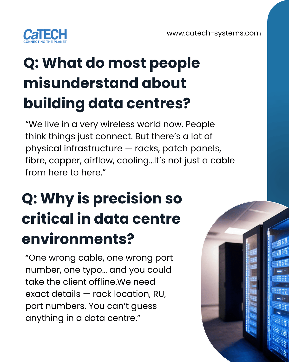Infographic about data centre and the critical need for precision to avoid downtime.