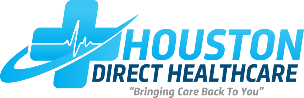 The logo for houston direct healthcare bringing care back to you