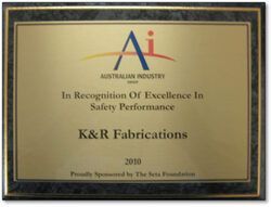 a plaque that says australian industry group in recognition of excellence in safety performance