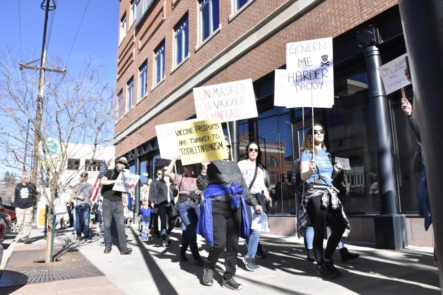 Ralliers across Longmont, Boulder protest vaccine passports