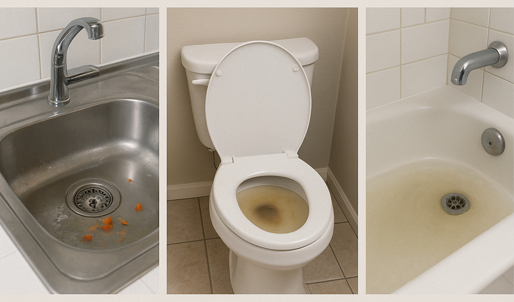 A man wearing yellow gloves is cleaning a drain with a hose.