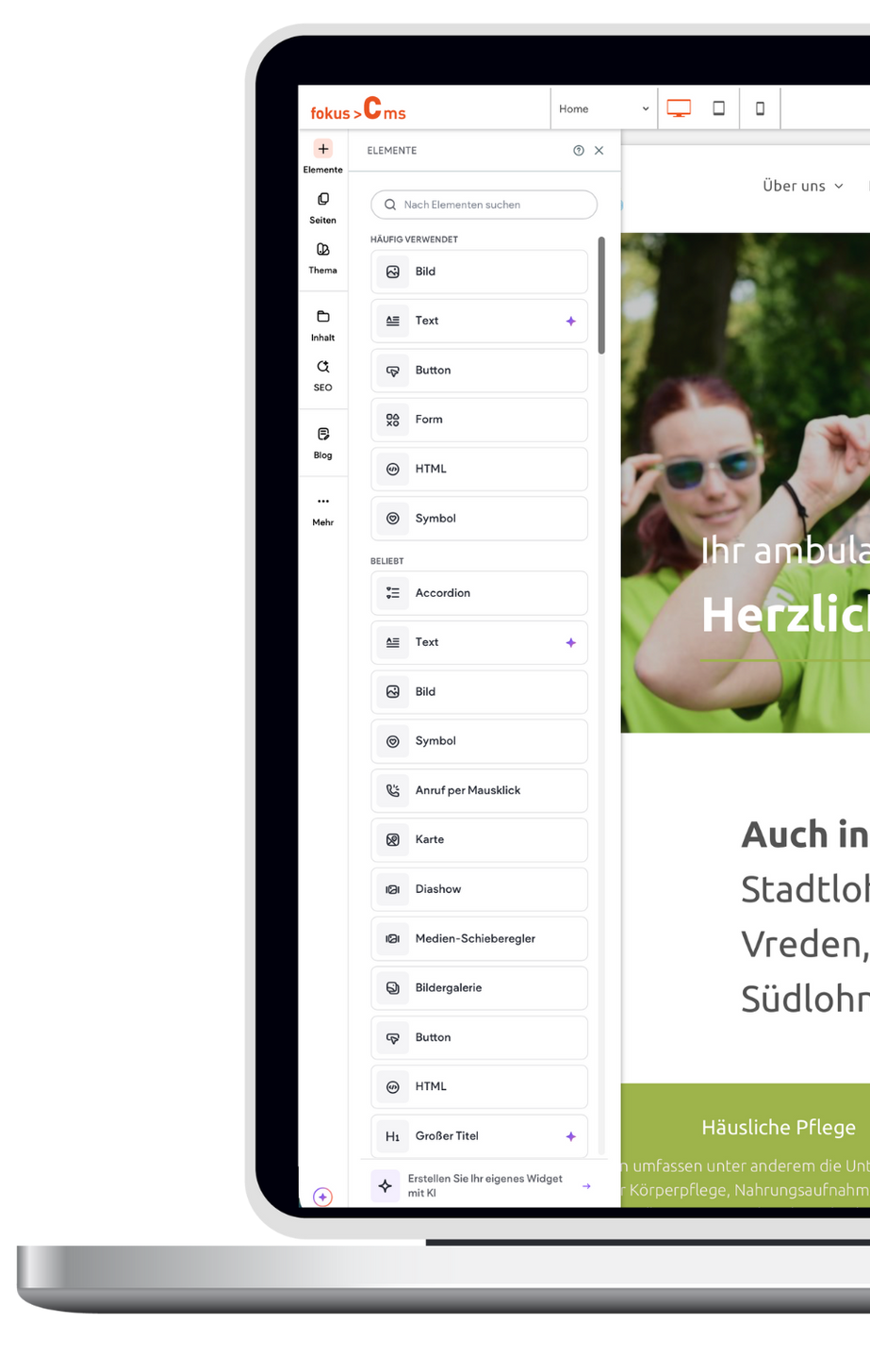 Pflegedienst Website Optimierung