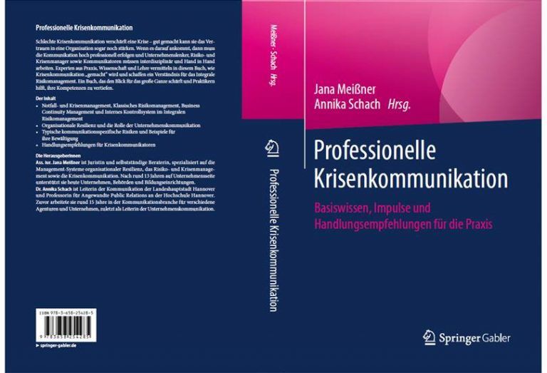 Buchveröffentlichung bei Springer Gabler als Co-Author: Professionelle Krisenkommunikation