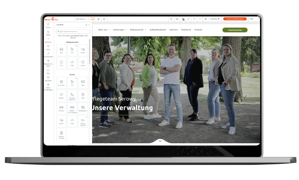 Pflegedienst Website Optimierung