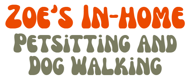 A logo for zoe 's in-home petsitting and dog walking