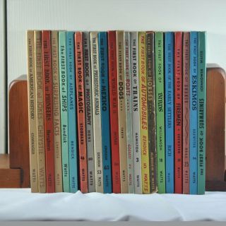 A collection of children 's books including the first book of ships