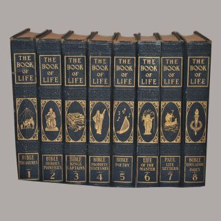 A row of books titled the book of life