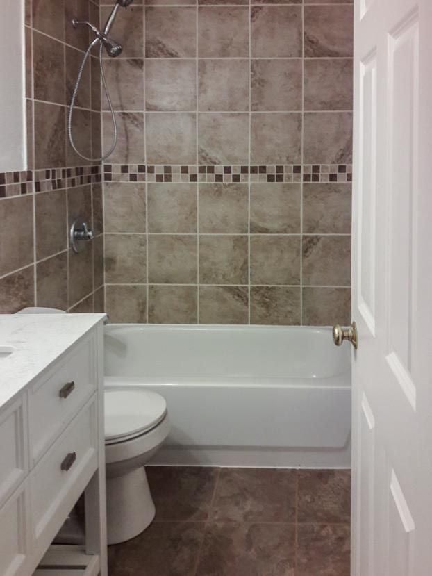 A bathroom with a toilet a bathtub and a shower